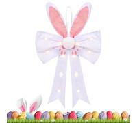 Duvcoywae Spring Bow,Large Battery Operated with LED Lights | Light Up Wreath Bow Easter Decor,for Holiday Party Indoor Bedroom Living Room Apartment Office Farmhouse Garden Yard Patio Porch