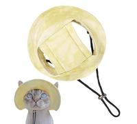 Duvcoywae Sun Hats for Cats | Adjustable Cat Summer Hats with Ear Holes,Breathable Visor Sun Protection for Costume Birthday Outdoor Sport Hiking Climbing Camping Beach Park Backyard