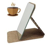 Duvcoywae Travel Vanity Mirror | Portable Coffee Grounds Foldable Mirror,Beauty Tool Supplies for Bathroom Wedding Airplane Women Backpack Barber Spa Girls Offices Camping Studio Car Hotel
