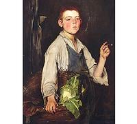 Duveneck The Cobblers Apprentice Smoking Cigar Painting Art Print Canvas Premium Wall Decor Poster Mural