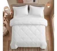 Duvet and Cover in One with 2 Pillowcase，White：260x220cm(Super King) | 2-in-1 for Hygienic Sleep Comfort, Fluffy, Breathable, All-Season Duvet, Soft, Hypoallergenic Bedding, Machine Washable