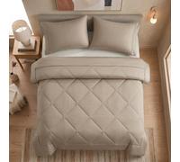 Duvet and Cover in One with 2 Pillowcases，Beige：200 x 200cm (Double) | 2-in-1 for Hygienic Sleep Comfort, Fluffy, Breathable, All-Season Duvet, Soft, Hypoallergenic Bedding, Machine Washable