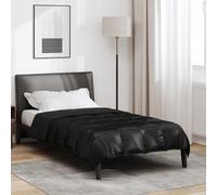 vidaXL Full Year Duvet Black 135 x 200 cm Satin and Microfiber