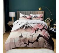 Duvet Cover 200×200cm - Japan Cherry Blossoms 3D Bedding Sets with 2 Pillowcases 50x75cm / A-02