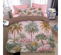 Duvet Cover-3 Pcs Microfiber Ultra Soft and Non-Allergenic tropical plant coconut tree Duvet Cover Super King Size with Pillow Case,1 Comforter Cover 260x220cm +2 Pillow Case,Fresh natural forest