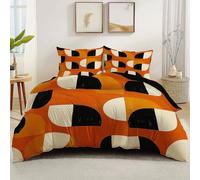 Duvet Cover Abstract Color Block Quilt Cover Set with 2 Pillowcases 50 x 75 cm Black Ultra Soft Microfiber Printed bedding Sets with Zipper Closure for Adults and Teens Super King Size