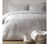 Duvet Cover Bed Set Dot Garden Spot Polka Dot 100% Cotton Appletree Silver/White