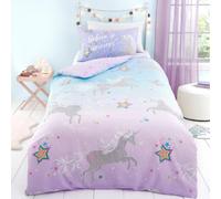 Duvet Cover Bedding Range Children's Kids Ombre Unicorn Reverse Bedlam Lilac