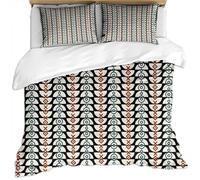 Duvet Cover Bedding Set - 100% Microfiber Polyester Duvet Set Super King Size 3 Pieces, Hypoallergenic Quilt Cover Set + 2 Pillowcases, Black And White Colorful Geometric Bohemian Abstract Art Prin