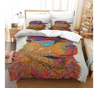 Duvet Cover Bedding Set 3 Pieces Single 90X190 Cm Animal Capybara 3D Printed,With 2 Pillowcases Zipper Closure Design Duvet Cover Bed Set - Skin Friendly And Breathable -77910175144