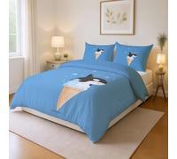 Duvet cover Bedding Set Double-sided Microfiber Polyester with Pillowcases for Teen Bedroom Decor Blue Illustration Ice Cream Killer Whale Simple,King 230x220cm(86" x 90")