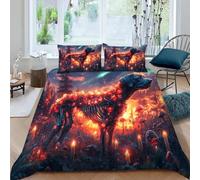 Duvet Cover Bedding Set for Kids Boys Girls Teens Room Dog Forest Mushroom Comforter Cover Set Aurora Borealis Bedspread Cover 3Pcs Zipper King Size