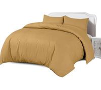 Duvet Cover Bedding Set, Single, Double, King, Super King Size Egyptian Cotton Duvet Set with 001Pillow Cases. 100% Long Staple Soft Cotton Duvet Set with Easy Closure (Natural, Super King)