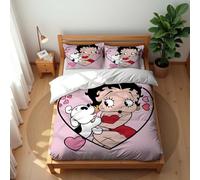 Duvet Cover Betty Boop Girls Boy Soft Microfiber Duvet Cover for Warm with Concealed Zipper Includes and 2 Pillowcases 50 X 75 Cm (Style 03,200x200cm(Double))
