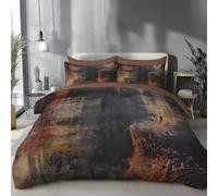 Duvet Cover Distressed Graffiti Bedding Set Industrial Theme Quilt Cover with Pillow and Zipper Closure Cases Easy Care Machine Washable Anti Allergic, 230 x 220 cm