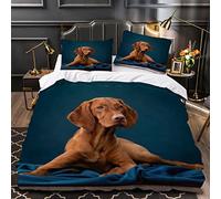 Duvet Cover Dog Single Size Hungarian Vizsla 3D Printed Bedding Set Animal Puppy Girls Teens Comforter Cover Microfiber Summer Pet Dog Quilt Cover 3Pieces with Zipper Closure+2 PillowCase