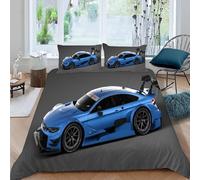 Duvet Cover double 3D Sports Car Quilt Cover Soft Microfiber Comforter Cover With Zipper Closure Bedroom and 2 Pillowcase Racing Bedding Set for Kids Teens and Adults