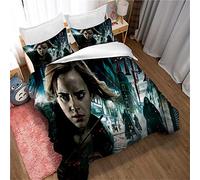 Duvet Cover Double Size Harry Potter Bedding Set 100% Cotton Bed Sets Reversible Quilt Covers with Pillowcases (Magician 02,Double(200x200cm))