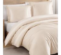 Duvet Cover Double Size Ivory 1000 Thread Count Egyptian Cotton 3 Piece Duvet Cover Set with Button Closure Includes 2 Pillow Shams No Comforter Included