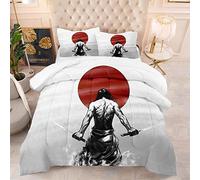 Duvet Cover Double Warrior Fluffy Soft Double Duvet Cover with Zipper Closure Hypoallergenic Quilt Covers with 2 Pillowcases19.7"x 29.5"(50x75 cm)