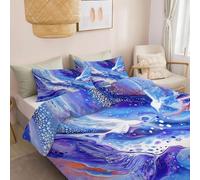 Duvet Cover Hypoallergenic Dark Blue - Abstract Flying Bird Bedding Set Soft Luxury, With Zipper Closure And 2 Pillowcases 50 X 75 Cm, Non Iron Bedding Hotel Quality Quilt Cover