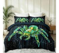 Duvet Cover King Cool Sci Fi, Dark Grey Blue 100% Microfiber Duvet Cover Mechanical Spider Joints Bedding Set, with 2 Pillowcases Zip Closure