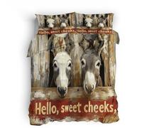 duvet cover king size Donkey Couple king size duvet cover Hidden zip closure on soft microfiber bedspread with all-season dual print design