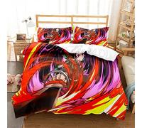 Duvet Cover King Size Hotel Quality Bedding Set Demon Slayer Duvet Sets Soft Breathable 100% Poly Cotton Quilt Cover with Pillowcases (220x230cm(King),DS 01)