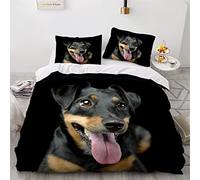 Duvet Cover King Size Jack Russell Terrier 3d Printed Bedding Quilt Cover Set 3 Pieces Soft Microfiber Comforter Cover with Zipper Closure and 2 Pillowcases For kids and Teens -230x220cm