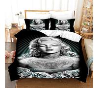 Duvet Cover Marilyn Monroe?Actor Model Pillowcase Bedding Anti-mite Soft 15% Cotton + 85% Microfiber (Style 05,200x200cm(Double))