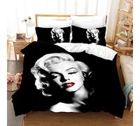 Duvet Cover Marilyn Monroe?Actor Model Pillowcase Bedding Anti-mite Soft 15% Cotton + 85% Microfiber (Style 01,200x200cm(Double))