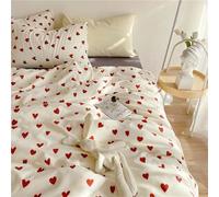 Duvet Cover - Microfiber Quilt, Ultra Soft Love Theme Envelope Closure, Complete Ensemble With Decorative Pillowcases | Romantic Cute Bedding Collection For Couples Guest Room Aesthetic