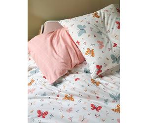 Duvet Cover + Pillowcase Set for Children, Butterflies, Basics pink medium all over printed