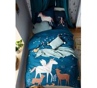 Duvet Cover + Pillowcase Set for Children, Forêt Enchantée Theme blue