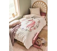 Duvet Cover + Pillowcase Set with Recycled Cotton for Children, Little Unicorn printed white