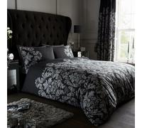 GC GAVENO CAVAILIA Damask Bedding,3 pcs, Double Bed Set - Flower Duvet Cover - Comforter Covers With Pillow Cases - Black