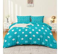 Duvet Cover Retro Polka Dots Bedding 3PCS Duvet Cover Set Super King Soft Thick Printed Duvet Cover Set for Women Adults Green Blue White