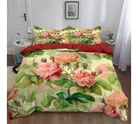 Duvet Cover Rose Thorns Plant Ultra soft Hypoallergenic Non Iron Luxury King 230 x 220 cm Bedding Bedding Sets With Zipper Closure Soft Brushed Microfiber Red