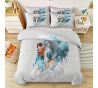 Duvet Cover Set 120 × 150 cm, 2 Pcs Native American Psychedelic Artistic Print Bedding Set Soft Microfiber Easy Care Quilt Cover with 1 Pillowcase Digital Art Style for Guest Room Teenagers Duvet Set