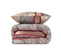 Duvet Cover Set + 2 Pillowcases 240 x 220 cm Cream Beige Grey Red Claret White