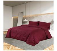 Duvet Cover Set 200x200 cm Red 100% Cotton Lightweight Textured OEKO-TEX Hidden