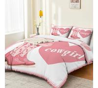 Duvet Cover Set 220 x 230 cm, White Bedding Set Kid Bedding Set Comforter Cover - Cartoons Cowboys Westerns Bedding Soft Bedspread Cover Room Decor