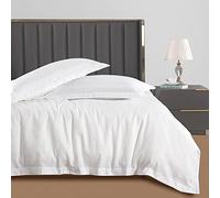 Duvet Cover Set, 3 Sided Zipper, 100% Cotton, 3 Pieces With One Duvet Cover, Two Pillowcases, Triple-Zip System for Simple Changing (Queen + 2 Pillow Shams)