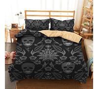 Duvet Cover Set 3D, Dotbuy Bedding Print Quilt Set Microfiber Duvet Set for Double King Single with Quilt Case x Pillowcases for Kids Teens Adults (Double 3pcs-200x200cm,black)