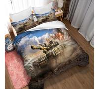 Duvet Cover Set 3Pcs War Thunder Bedding Set Soft Microfiber Easy Care Quilt Cover Witn 2 Pillow Cases for Teens Girls Kids (135x200cm(Single),War Thunder 03)