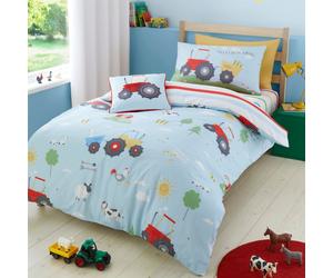 Duvet Cover Set 52% Polyester, 48% Cotton Farmyard Friends by Bedlam in Blue