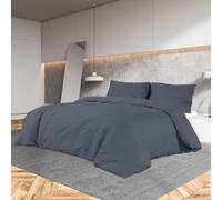 Duvet Cover Set Anthracite 220x240cm 100% Cotton Hidden Button 65x65cm Soft OEKO