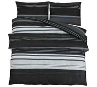 vidaXL Duvet Cover Set Black and White 200x200 cm Cotton