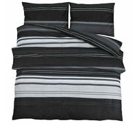 vidaXL Duvet Cover Set Black and White 200x220 cm - Cotton Bedroom Textiles, Comfortable and Stylish Bedspread, Pillowcase Included, Machine Washable