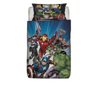 Duvet Cover Set Bedding Set Avengers Frozen Spiderman Disney Single Bed 100% Pure Cotton Kids Superheroes Set Sheet Sack Pillowcase Room Square Bedding (Avengers)